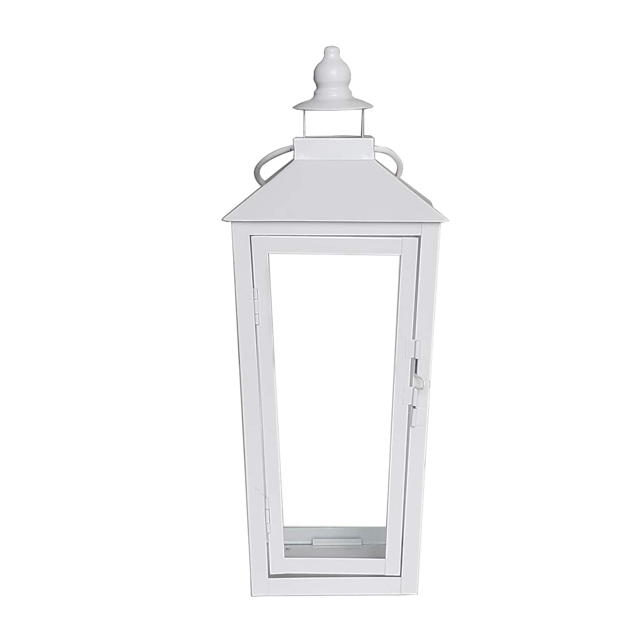 15.7" White Metal Lantern by Ashland®